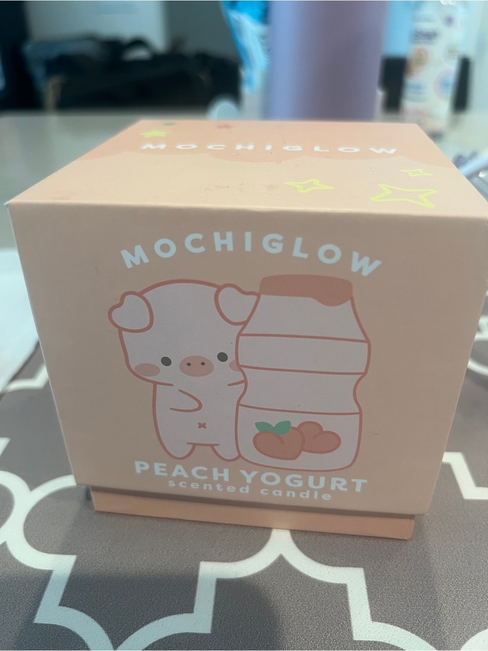 Mochiglow Peach Yogurt Scented Candle - Peach Pink